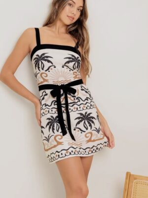 The Palm Print Mini Dress