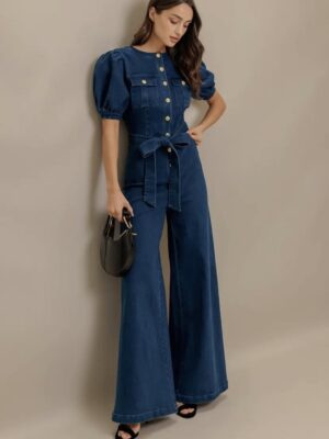 The Clara Denim Jumpsuit -Premium Collection